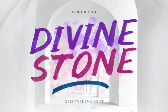 Divine Stone: A Fresh Brush Display Font for Branding
